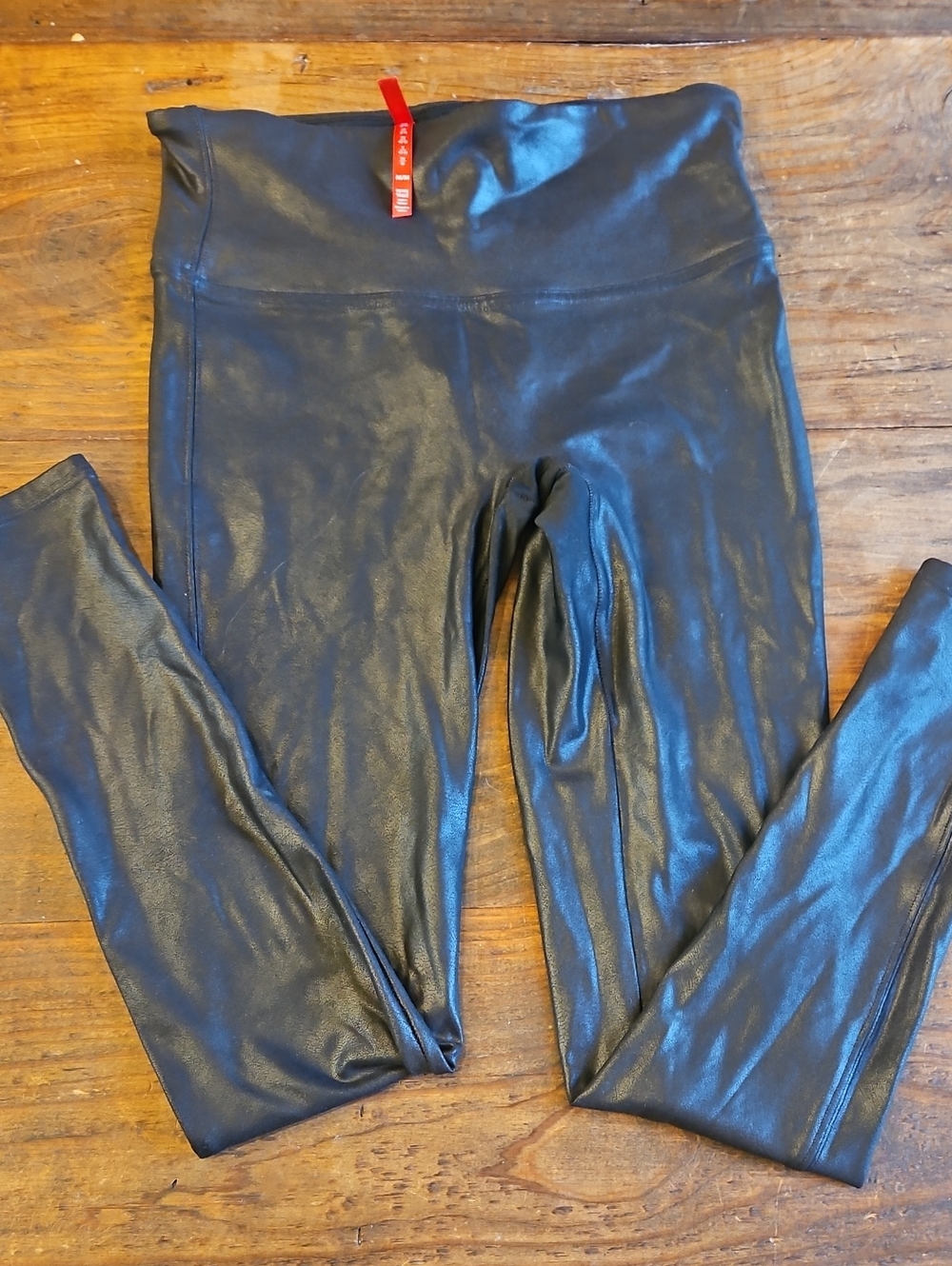 SPANX Black Faux Leather High-Waist Leggings